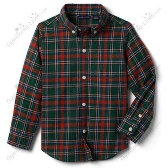 Janie and Jack BRUSHED TWILL PLAID SHIRT - Picture 1 of 5